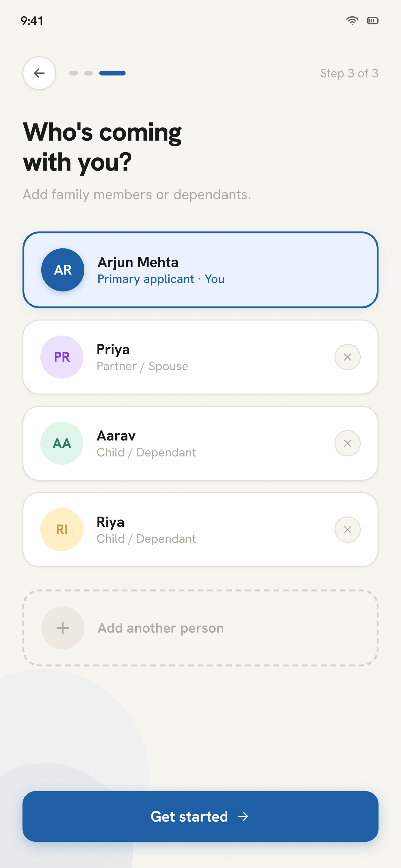 Onboarding route